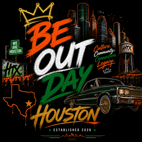 BeOutDay Houston brand art — Culture, Community, Connection, Legacy